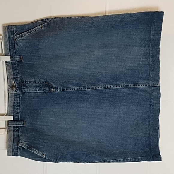 Tommy Hilfiger Knee Length Denim Stretch Skirt Back Vent 16 - Picture 14 of 14